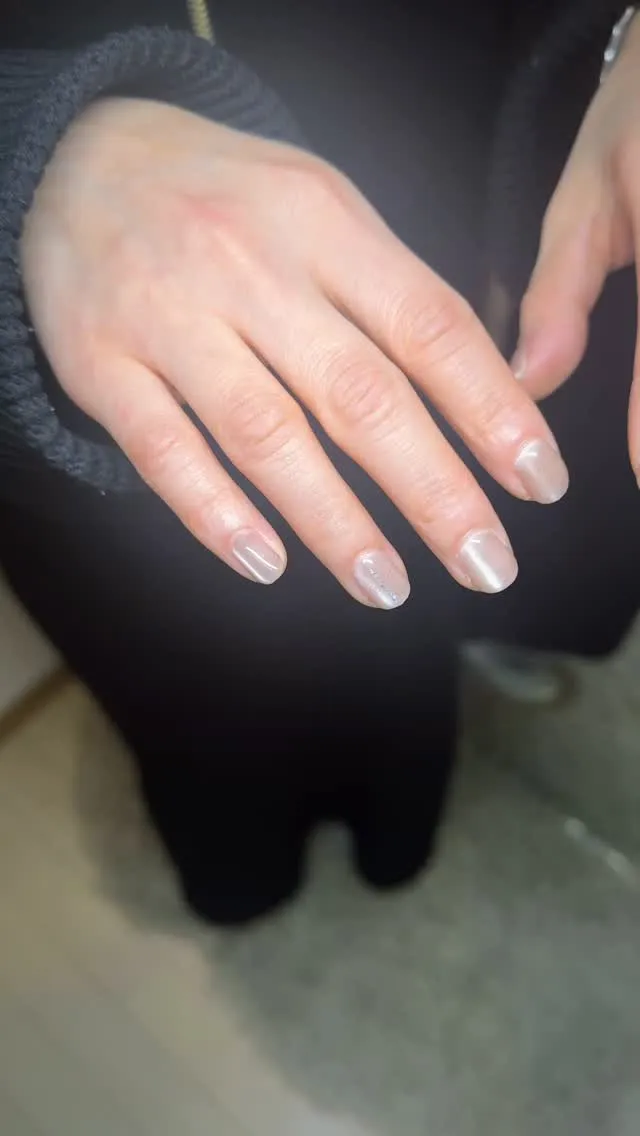 マグネットを縦ラインに入れてポイントにシルバーラメ♡